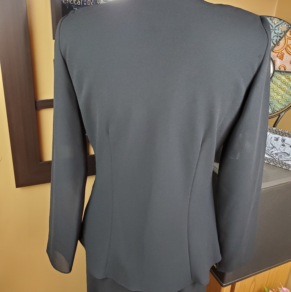 BLACK SHEER & SATIN BEADED MAXI SKIRT & TOP SET! - Picture 4 of 14